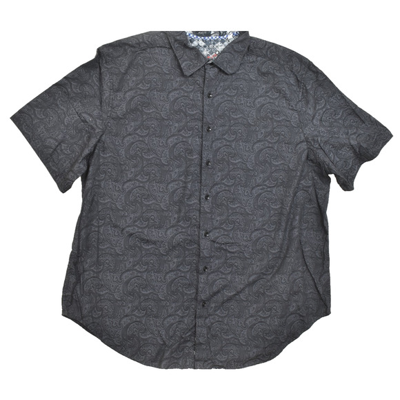 Robert Graham Men's 2XL Black Paisley Short Sleeve Button Down Shirt - Picture 1 of 8